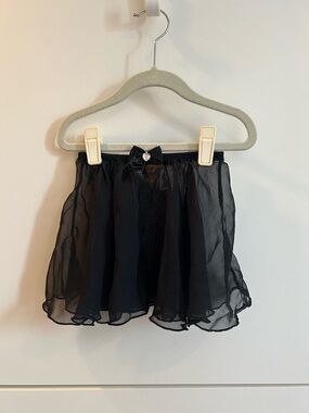 Jacques Moret Black Sheer Ballet Skirt with Bow Accent